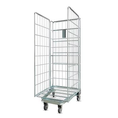 Contenedor de almacenamiento de almacén de metal Nido de seguridad Rollo de contenedor Cajera de carrito